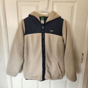 L.L. Bean Kids Fleece Jacket in Cream and Navy